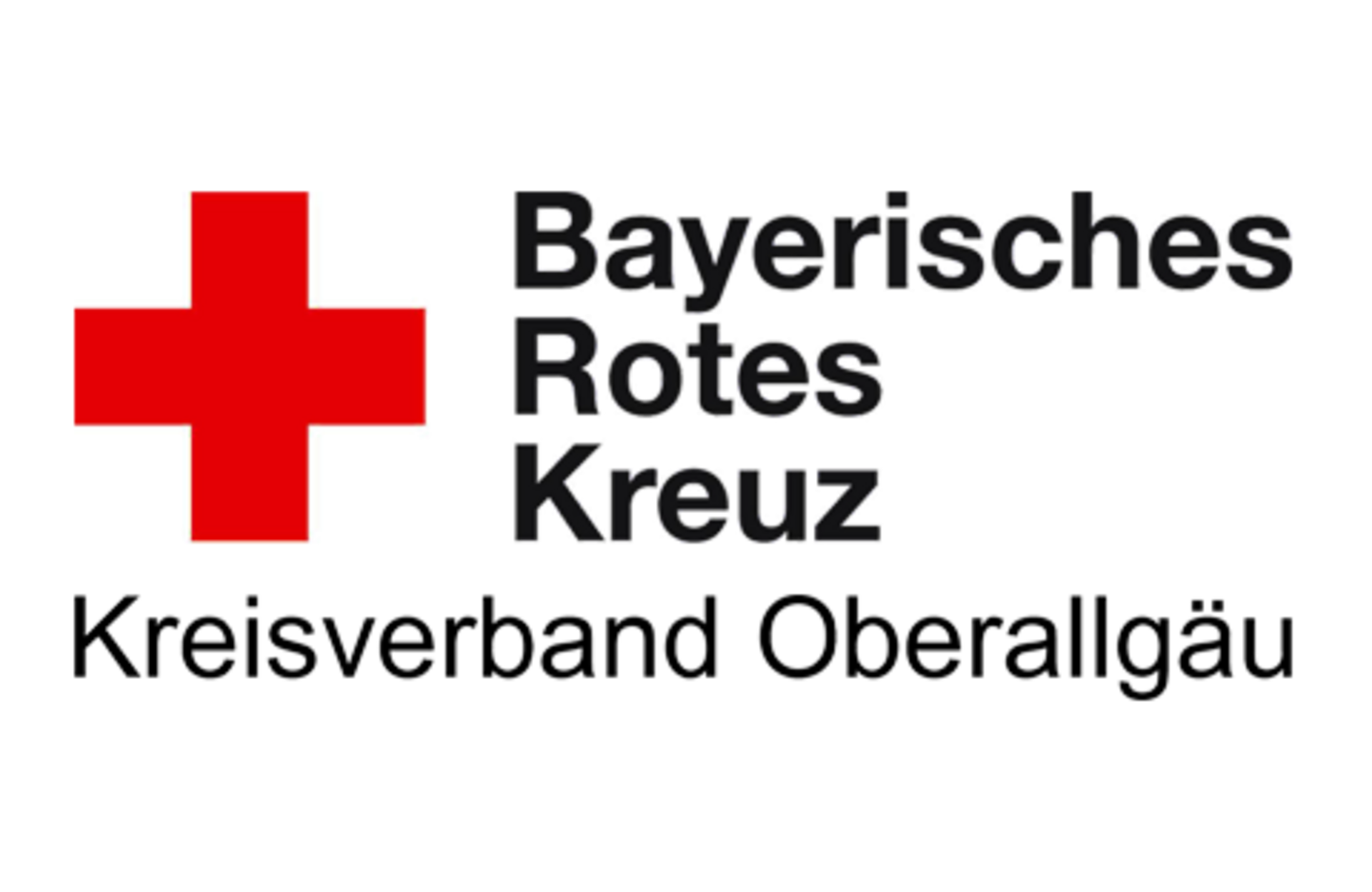 Logo des Bayerischen Roten Kreuzes mit rotem Kreuz und Schriftzug.