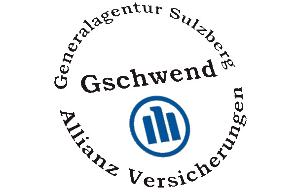 Logo der Allianz Versicherung Geschwend mit stilisiertem Symbol und Text.