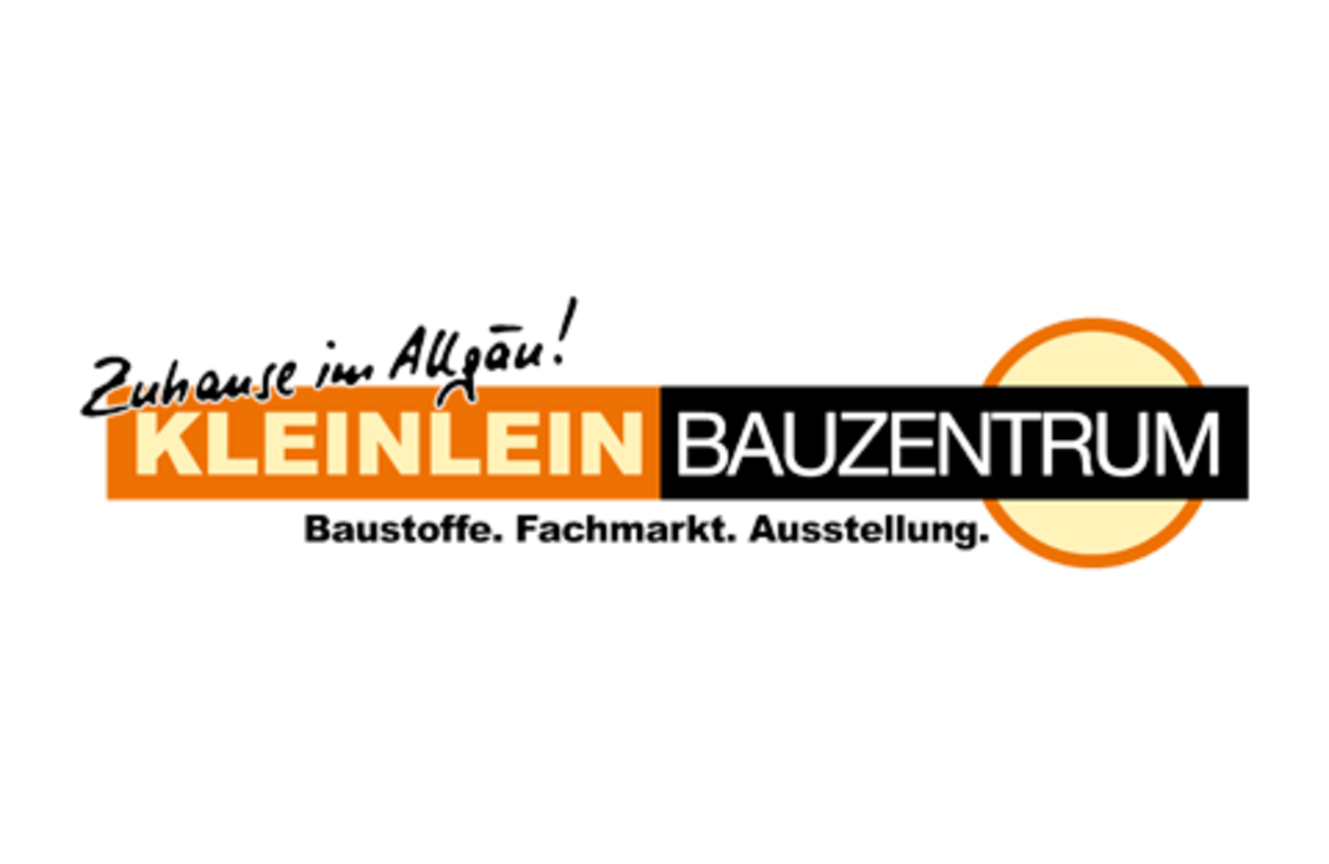 Logo des Kleinlein Bauzentrums mit dem Slogan 'Zuhause im Mittelpunkt'.