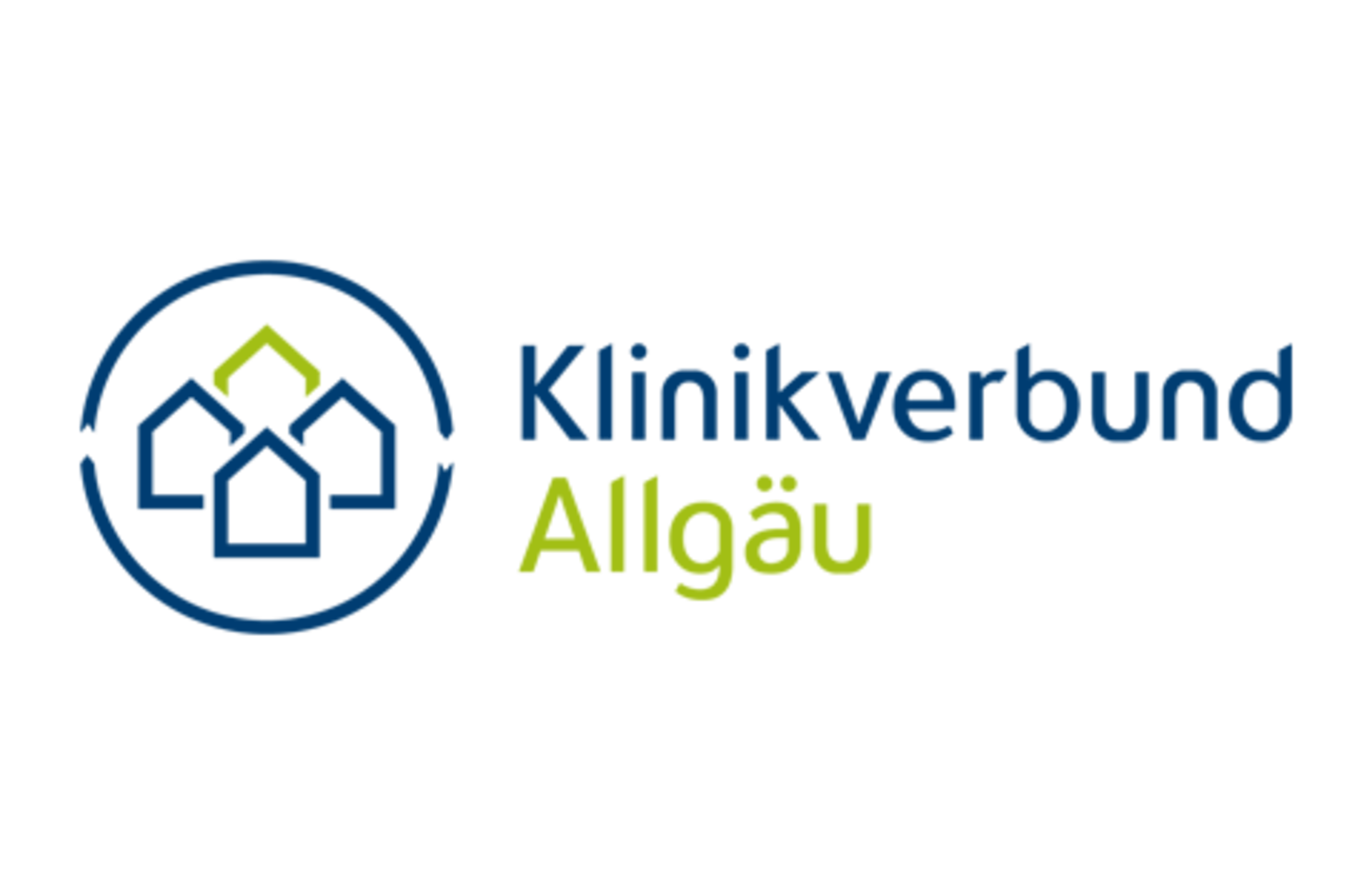 Logo des Klinikverbunds Allgäu mit stilisierten Häusern und Schriftzug.